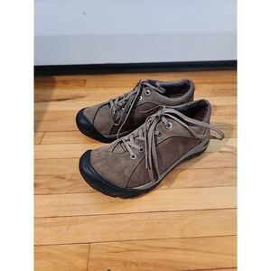 Womens Keen Presidio Hiking Walking Shoes Size 7.5 Brown Leather Trail